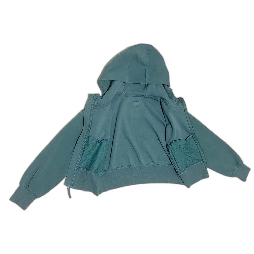 Old Navy Active Dynamic Fleece Zip-Up Sweatshirt Girls Kids Teal Hoodie Size 8 - Picture 8 of 13